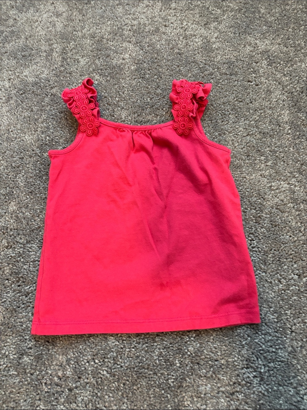 Janie and Jack Bright Pink Floral-Strap Tank